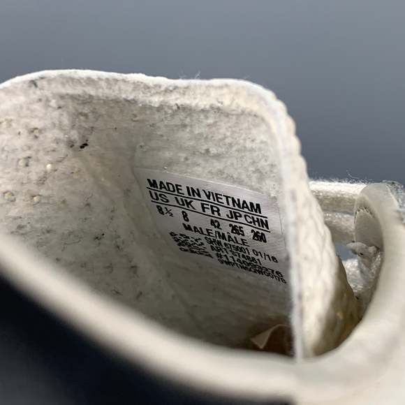 ADIDAS White Black Leather Low Top 350 Sneakers - Picture 7 of 8